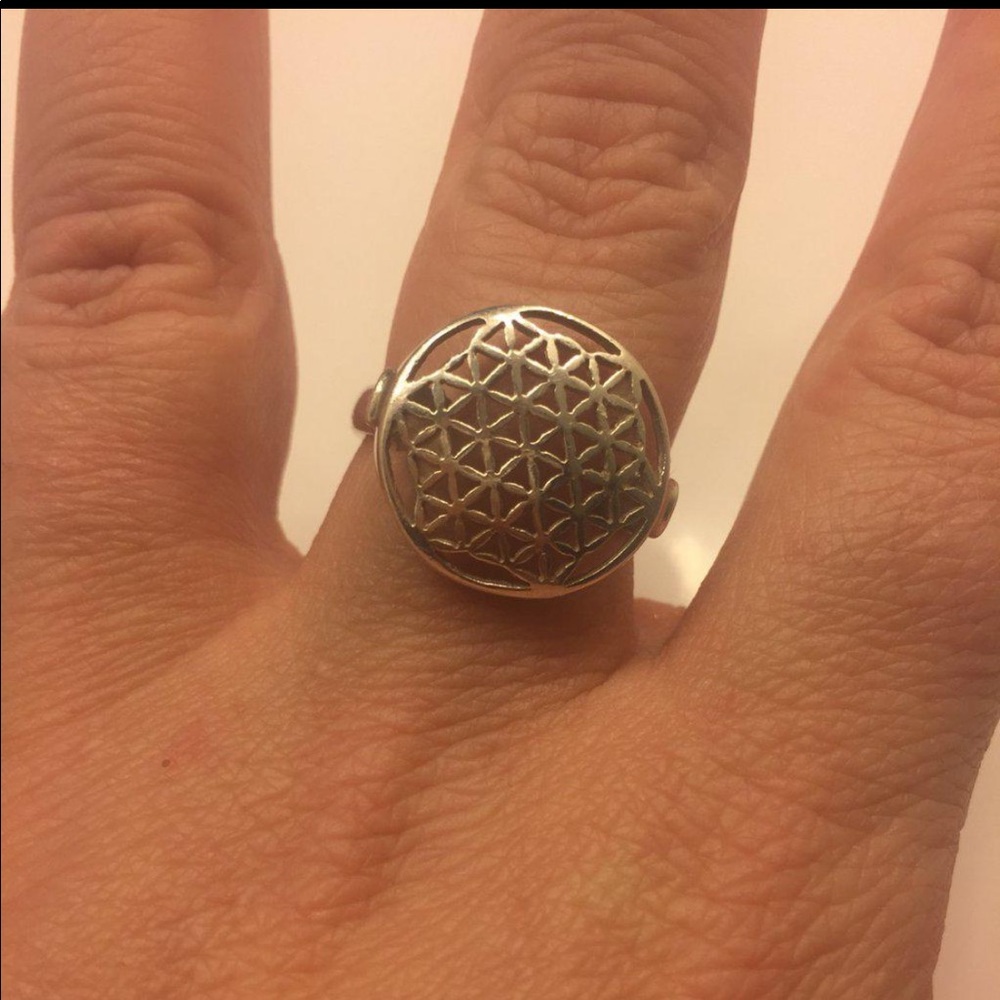 Sterling silver Flower of life ring